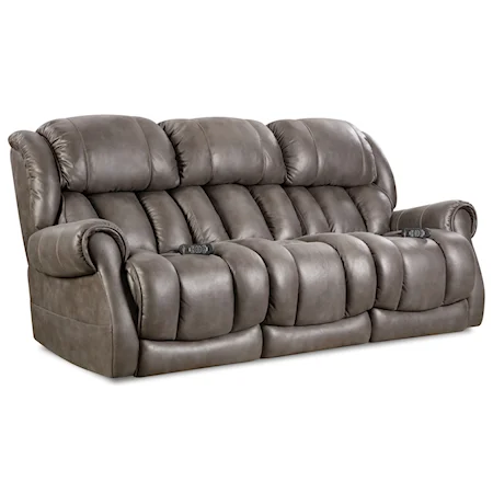 Casual Power Reclining Sofa with Rolled Padded Arms